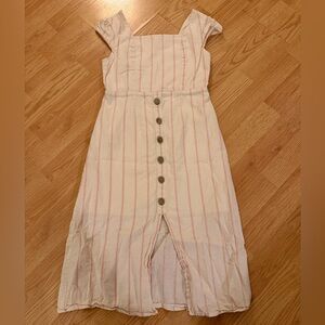 GB Girls Button-Down Dress with Pink and White Stripes